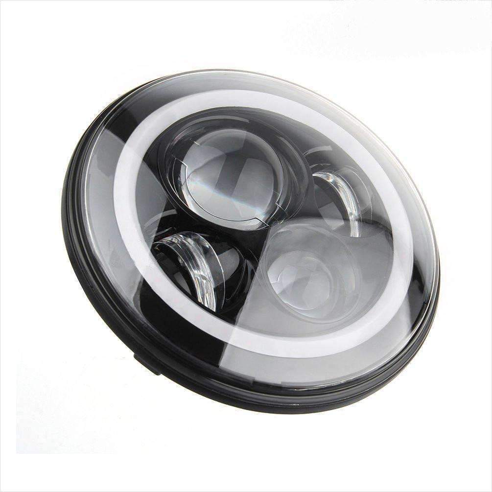 7” Halo LED Headlight Kits - Eagle Lights 7" LED Headlight Kit For Jeeps With White LED Halo Rings - Double Pack*
