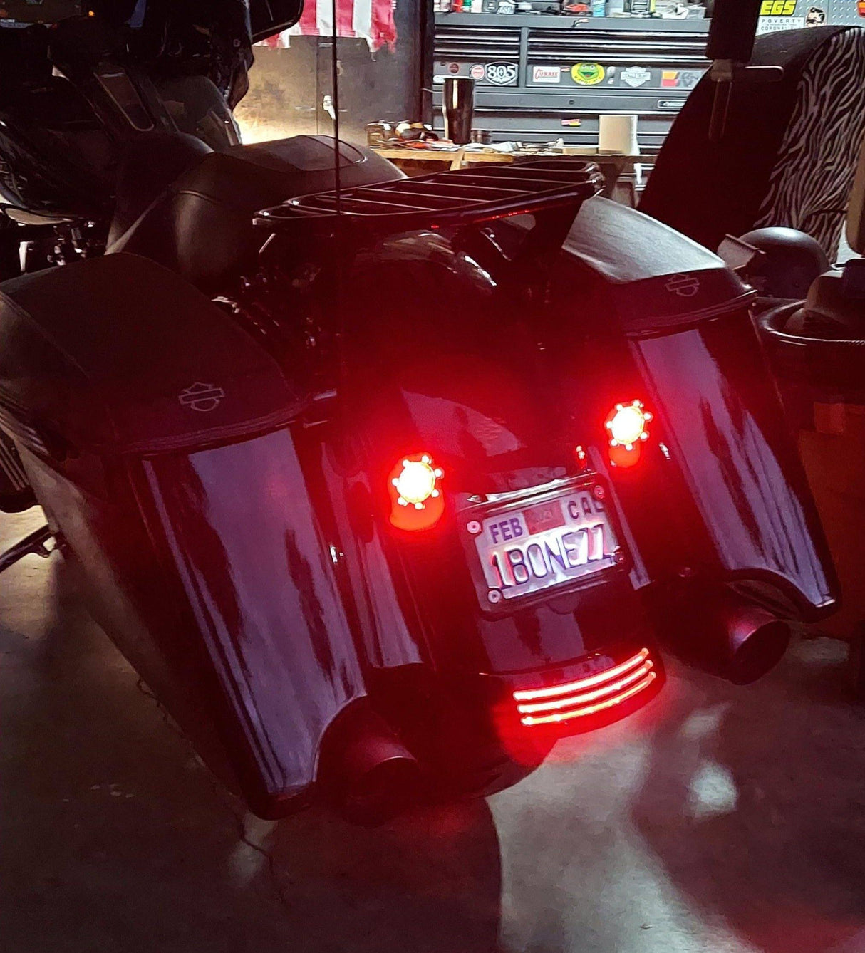 Eagle Lights 2” Infinity Beam Front and Rear (1157) LED Turn Signal Kit w/ Running LED Light Ring Covers for Harley-Davidson® Motorcycles