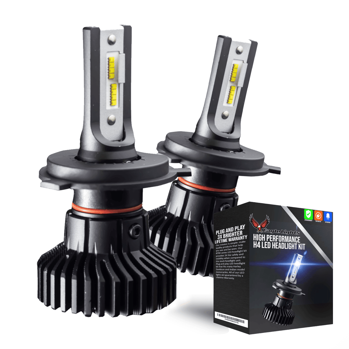 Eagle Lights Infinity Beam H7 LED Headlight Bulb for KTM Motorcycles - 2 Pack (High and Low Beam)