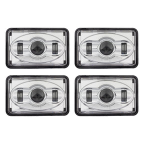 Eagle Lights Chrome 4 x 6 Chrome LED Headlights - Four Pack (Two High Beam / Two Low Beam)