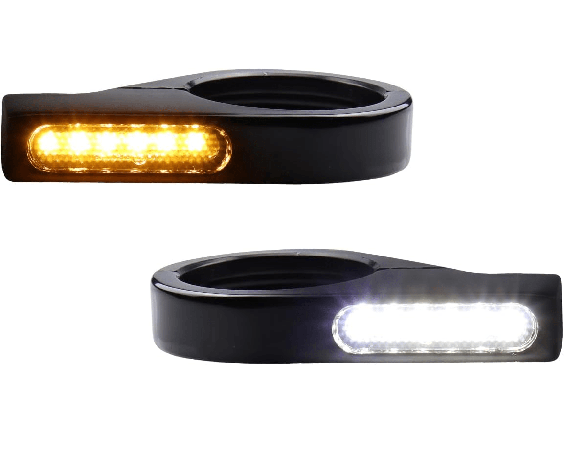 Eagle Lights FORKFLARES Front LED Turn Signals with Running Lights for Harley Davidson Motorcycles