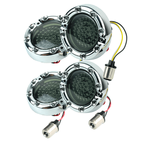 Eagle Lights 3 1/4” Infinity Beam Front and Rear LED Turn Signals with Running LED Light Ring for Harley Davidson Motorcycles