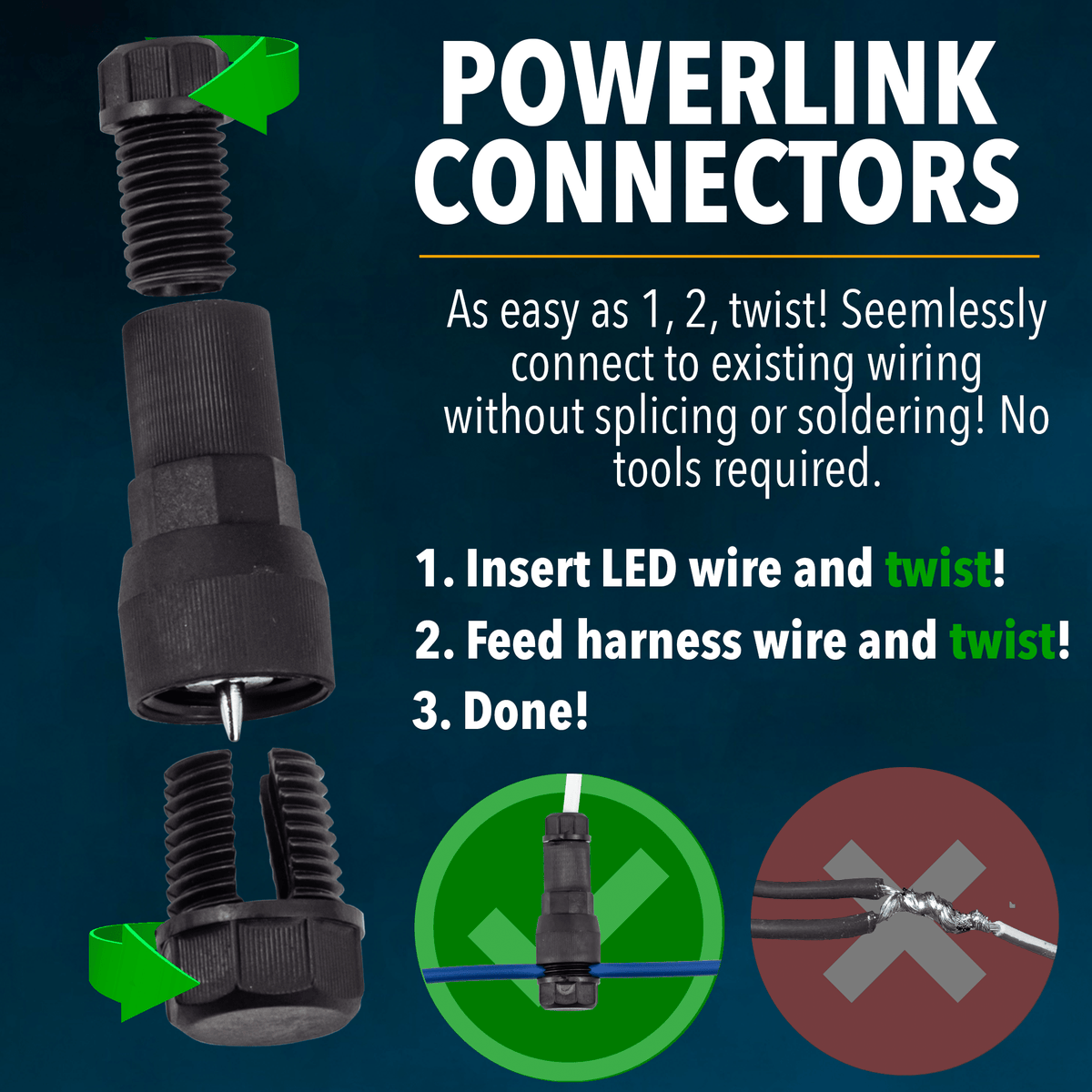 Eagle Lights PowerLink Connectors for 18 - 20 Gauge Wire - 6 Pack