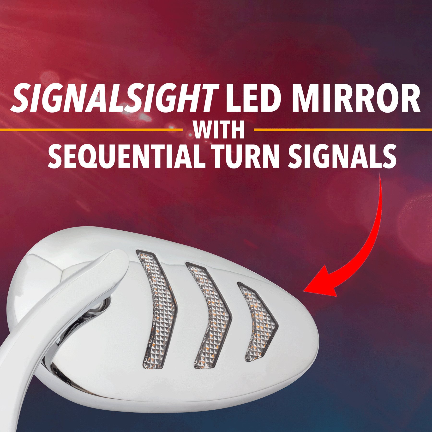 Eagle Lights SIGNALSIGHT LED Mirror with Sequential Turn Signals for Harley Davidson Softail, Dyna and Touring Models - Pair