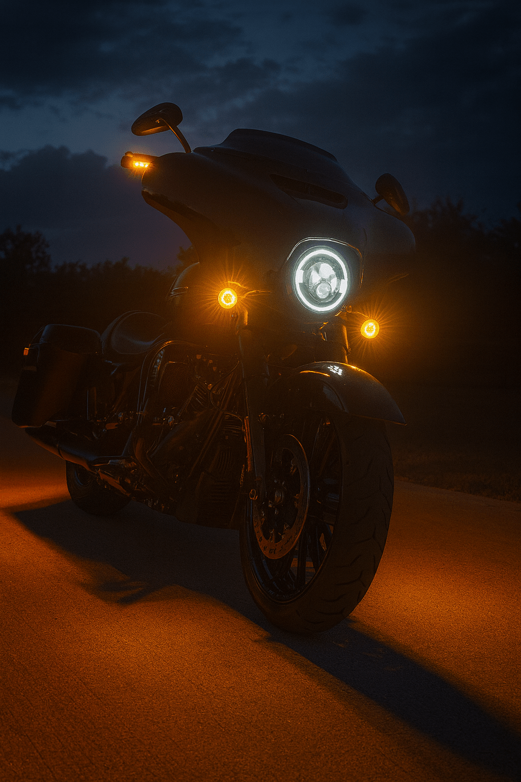 Eagle Lights Midnight Edition Generation III Premium LED Front Turn Signals with Full Running Light for Harley-Davidson® Motorcycles