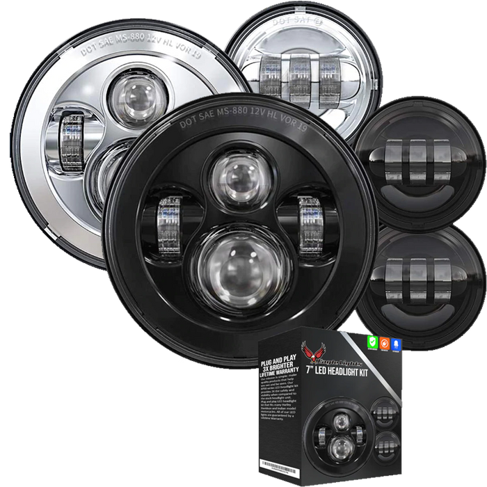 7-Inch LED Headlights & 4.5-Inch Spot Light Kits