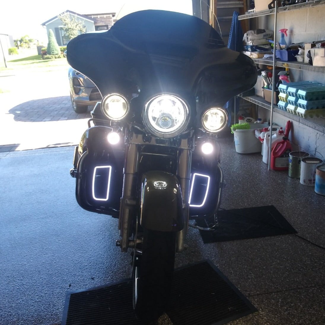 Eagle Lights 7" LED Headlight with LED Halo Ring for Harley Davidson and Indian Motorcycles - Generation II / Chrome Kit