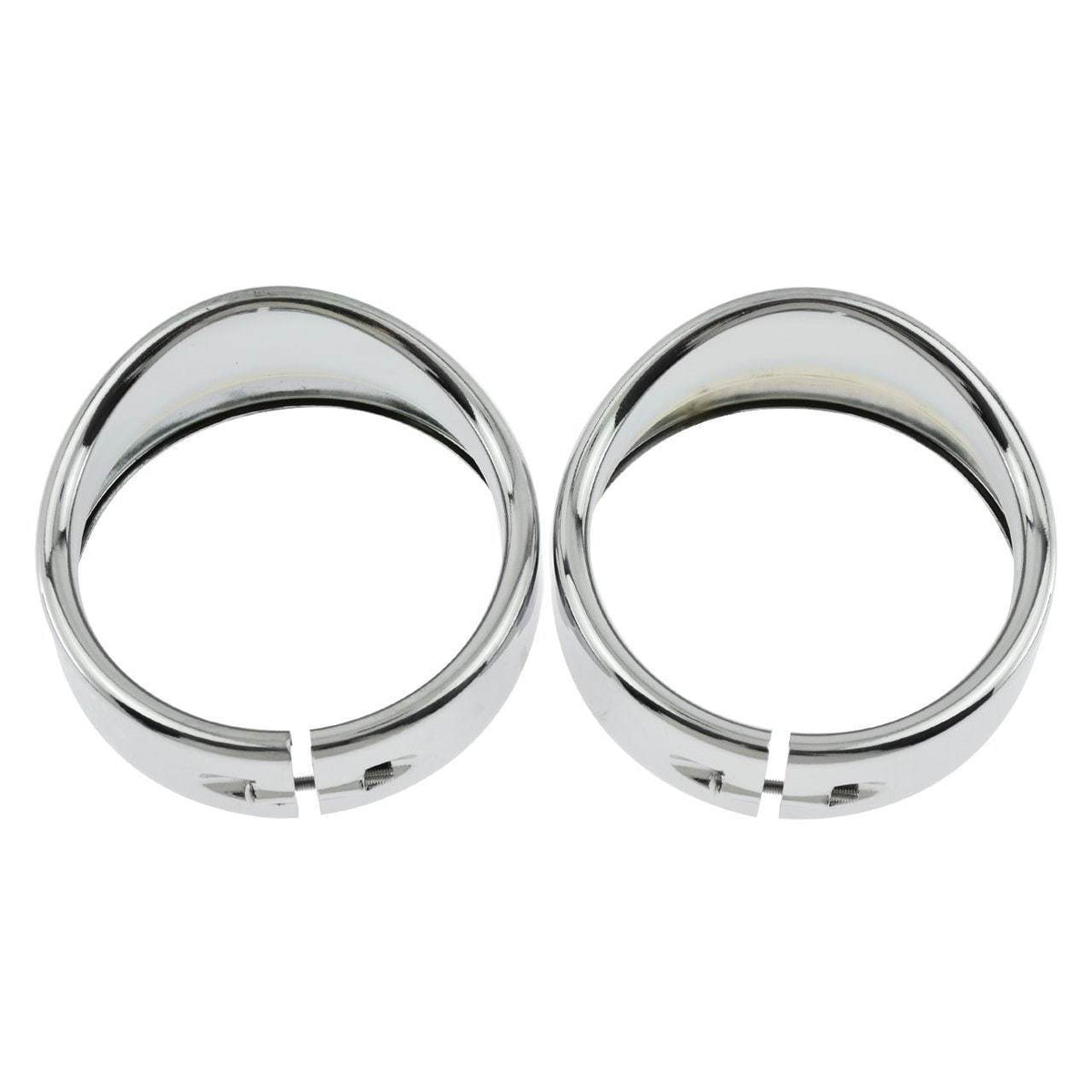 Frenched Rings - Eagle Lights Motorcycle 4.5" 4 1/2 LED Auxiliary Light Visor Style Passing Lamp Trim Ring For Harley