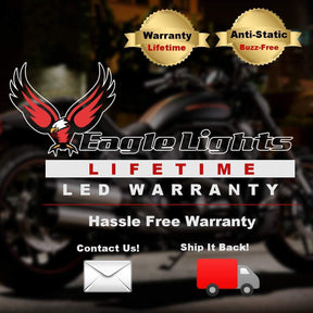 7” LED Headlight And Passing Lights - Eagle Lights 8700BG2 Black 7" Round LED Headlight With Matching Black Passing Lamps For Harley Davidson Motorcycles*