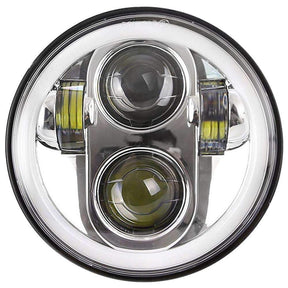 5 ¾” Halo & DRL LED Headlights - Eagle Lights 5 3/4" Round Projection LED Headlight With Full Halo Ring*