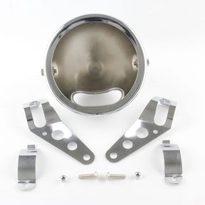 Replacement Headlight Buckets - Eagle Lights 5 3/4" Meteor Headlight Bucket Housing For Motorcycles With 32MM To 40MM Fork Tubes