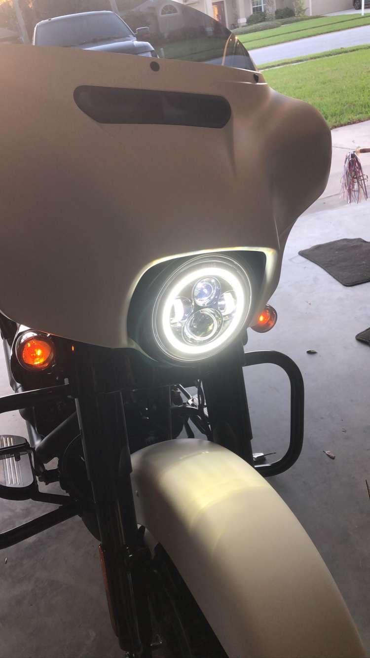 Eagle Lights 7 LED Headlight with LED Halo Ring for Harley Davidson a EagleLights
