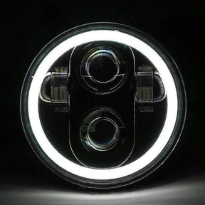 5 ¾” Halo & DRL LED Headlights - Eagle Lights 5 3/4" Round Projection LED Headlight With Full Halo Ring*