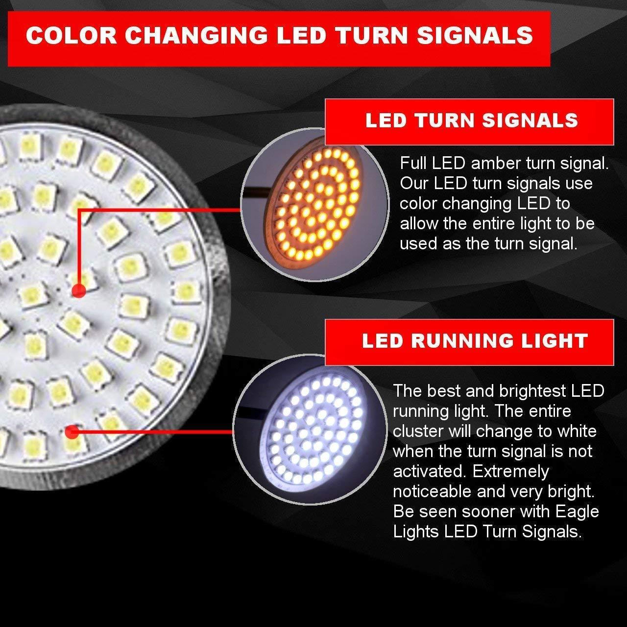 2” LED Turn Signal Kits - Eagle Lights LED Generation II Turn Signals (Front (1157) And Rear HALO (1157)) LED Turn Signal Kit