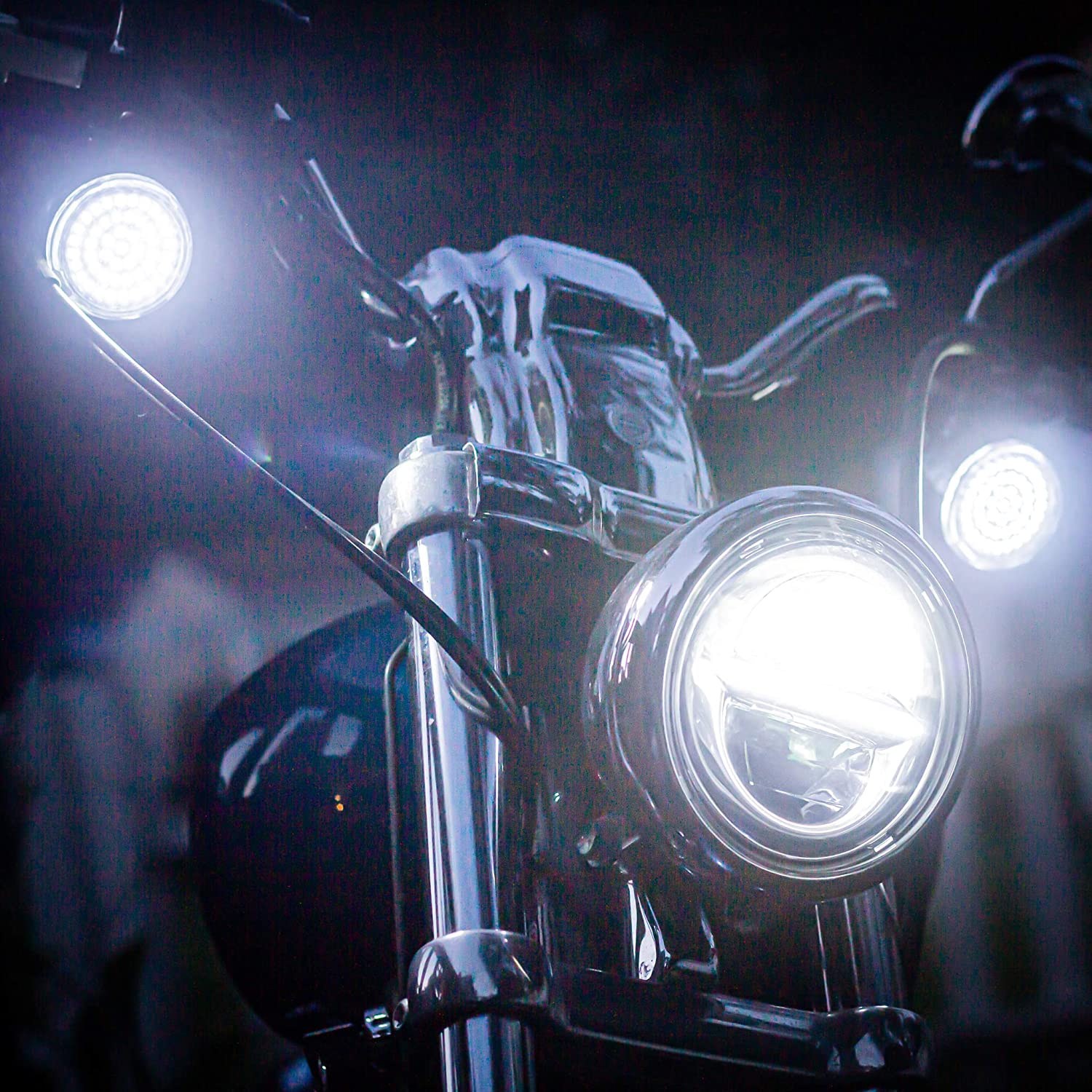 Eagle Lights SUNBURST 2" LED Turn Signals (Front (1157) and Rear (1156) LED Turn Signal Kit) For Harley Davidson