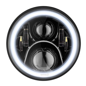 7” Halo LED Headlight Kits - Eagle Lights 7" Round LED Projection Headlight Generation II- Black - Halo Ring - Jeep Wrangler