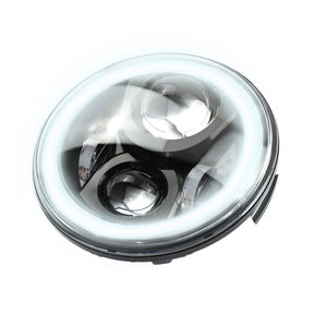 Eagle Lights 7" Round LED Projection Headlight Generation II- Black - Halo Ring - Jeep Wrangler