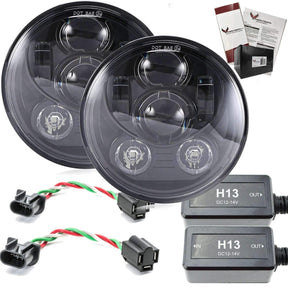 Eagle Lights 7" Round LED Generation III Headlight - Black - Jeep Wrangler - Double Pack