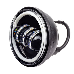 Eagle Lights 7" LED Headlight and 4.5" LED Passing Light Kit with Halo Rings for Harley Davidson and Indian Motorcycles - Generation I / Black