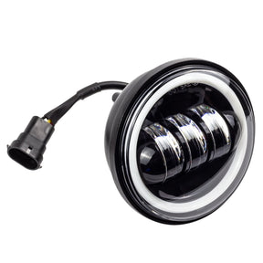 Eagle Lights 7" LED Headlight and 4.5" LED Passing Light Kit with Halo Rings for Harley Davidson and Indian Motorcycles - Generation I / Black