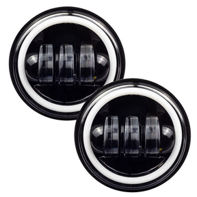 Eagle Lights 7" LED Headlight and 4.5" LED Passing Light Kit with Halo Rings for Harley Davidson and Indian Motorcycles - Generation I / Black