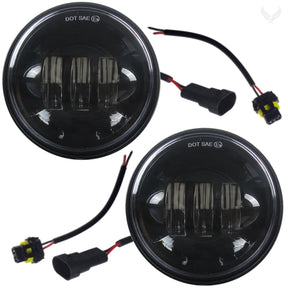Eagle Lights 7" LED Headlight and 4.5" LED Passing Light Kit for Harley Davidson and Indian Motorcycles - Generation I / Black