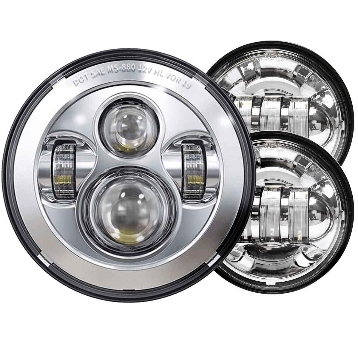 Eagle Lights 7" Round LED Headlight kit for Street Glide, Electra Glide and Harley Davidson Models with Radios