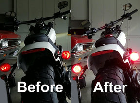 Eagle Lights 2" Rear LED Turn Signals, Running and Brake Lights for Harley Davidson Motorcycles- Generation I / 1157 Base / Red
