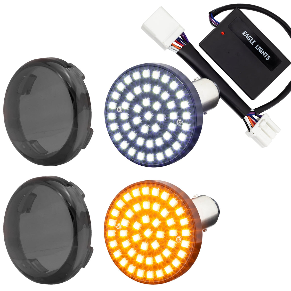 Eagle Lights SUNBURST 2" Front LED Turn Signals For Harley Davidson