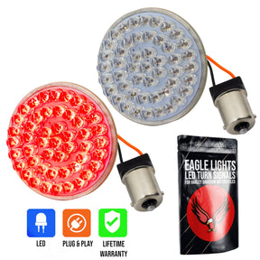 Eagle Lights 2" Rear LED Turn Signals for Harley Davidson Motorcycles- Generation I / 1156 Base / Red
