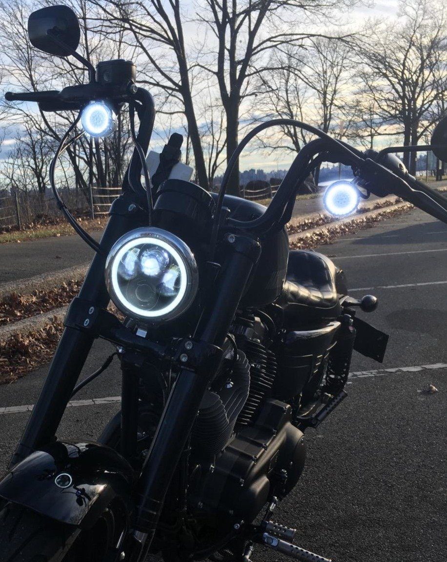 Motorcycle halo headlight discount