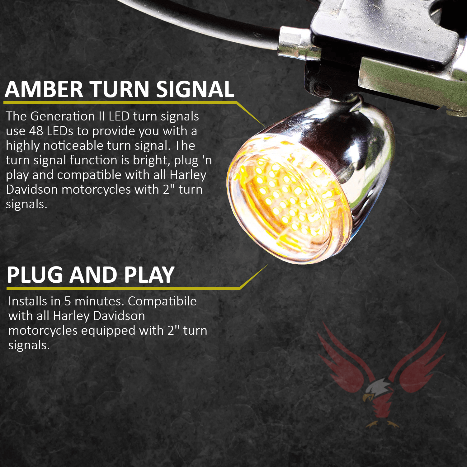 Eagle Lights Generation II Premium LED Front Turn Signals with Full Ru