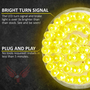 Eagle Lights 2" Rear LED Turn Signals for Harley Davidson Motorcycles- Generation I / 1156 Base / Amber
