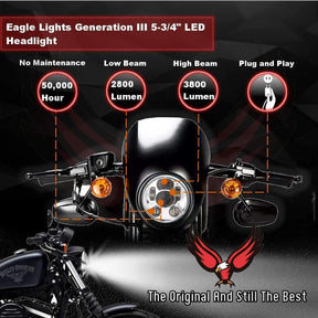 5 ¾” LED Headlights - Eagle Lights 5 3/4" 8900 Series Generation III LED Projection Headlight*