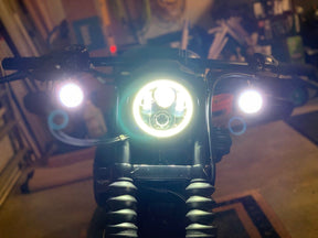 Eagle Lights 5 3/4" LED Headlight Kit with Halo Ring for Harley Davidson and Indian Motorcycles - Generation II