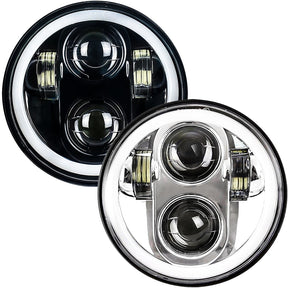 Eagle Lights 5 3/4" LED Headlight Kit with Halo Ring for Harley Davidson and Indian Motorcycles - Generation II