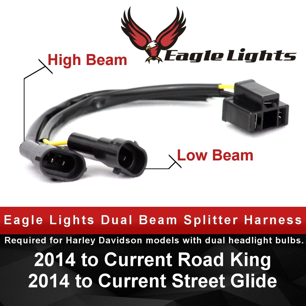 7” Headlight Accessory - Eagle Lights Splitter Harness Converts Dual Beam Headlights To Single LED Headlight