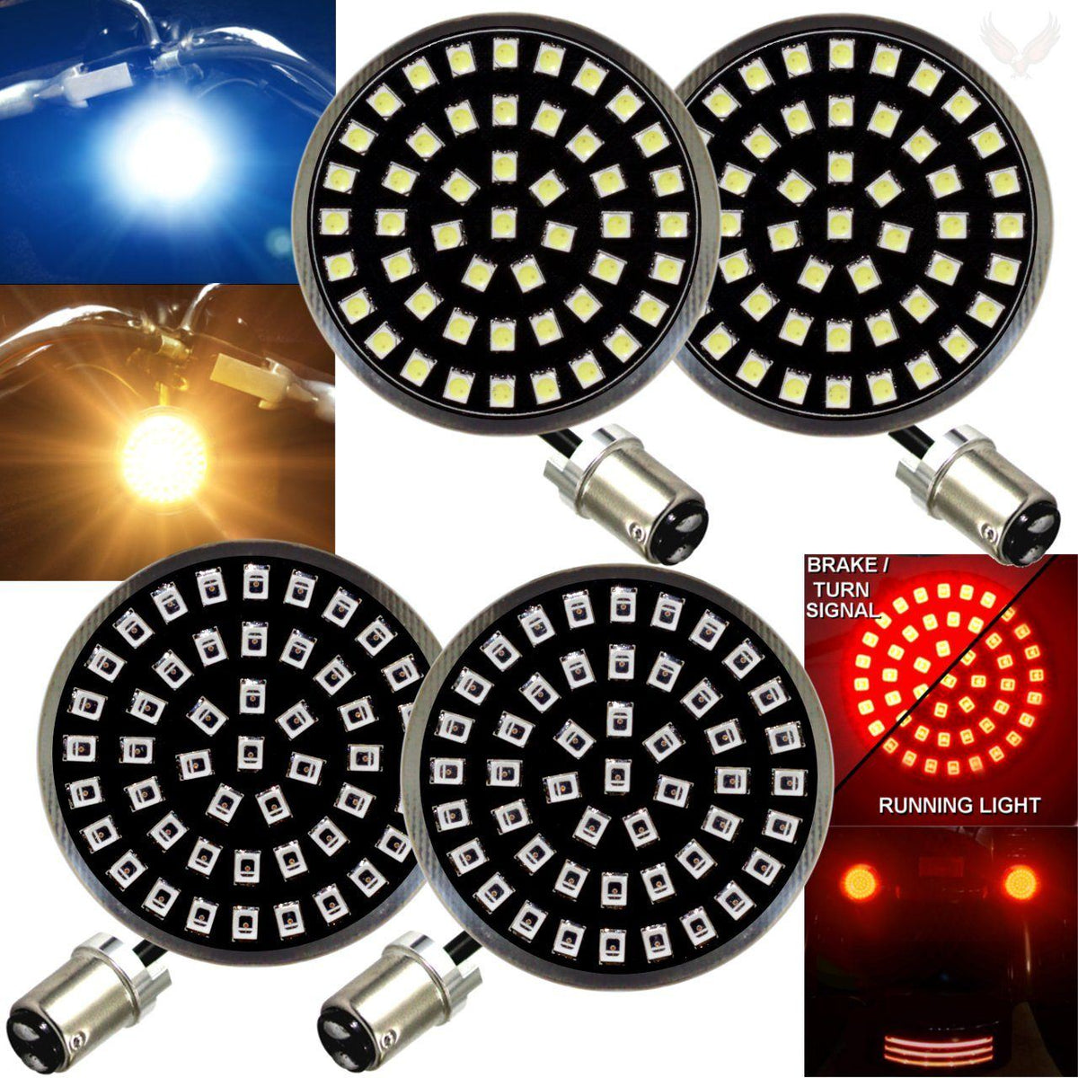 Eagle Lights Generation II Midnight Edition Turn Signals (Front (1157) and Rear (1157) LED Turn Signal Kit)