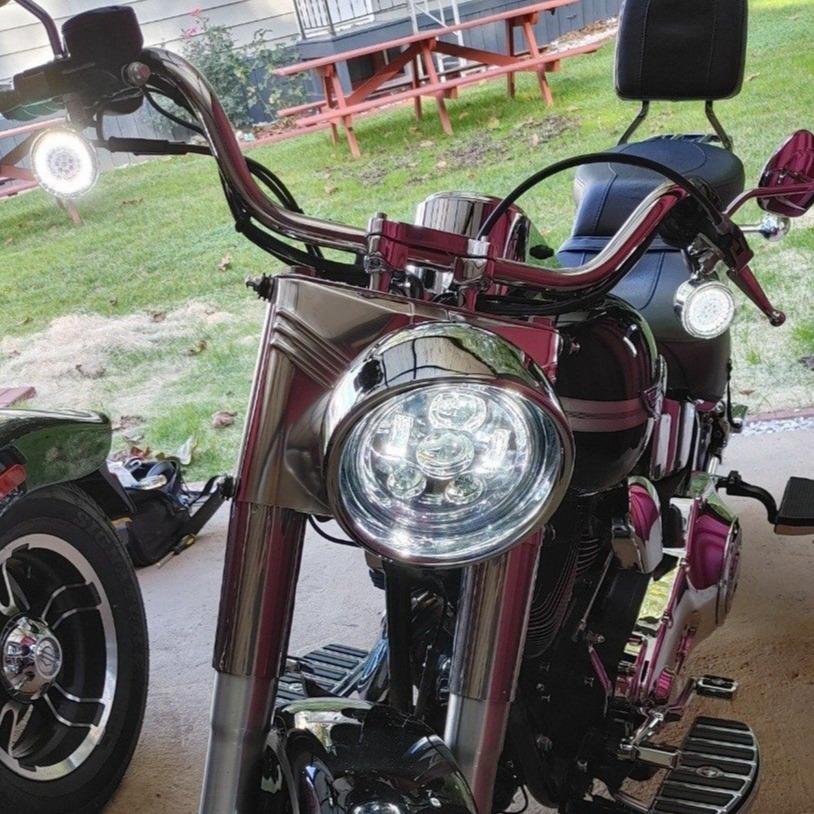 Eagle Lights 7" LED Headlight Kit for Harley Davidson and Indian Motorcycles - Generation III / Chrome