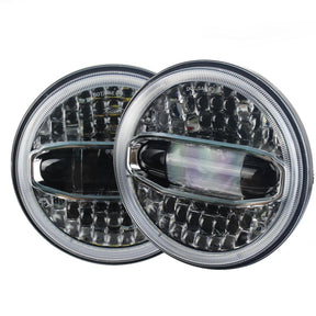 Jeep LED Lighting - Eagle Lights Sunburst Jeep Wrangler LED Headlights With Amber Turn Signals