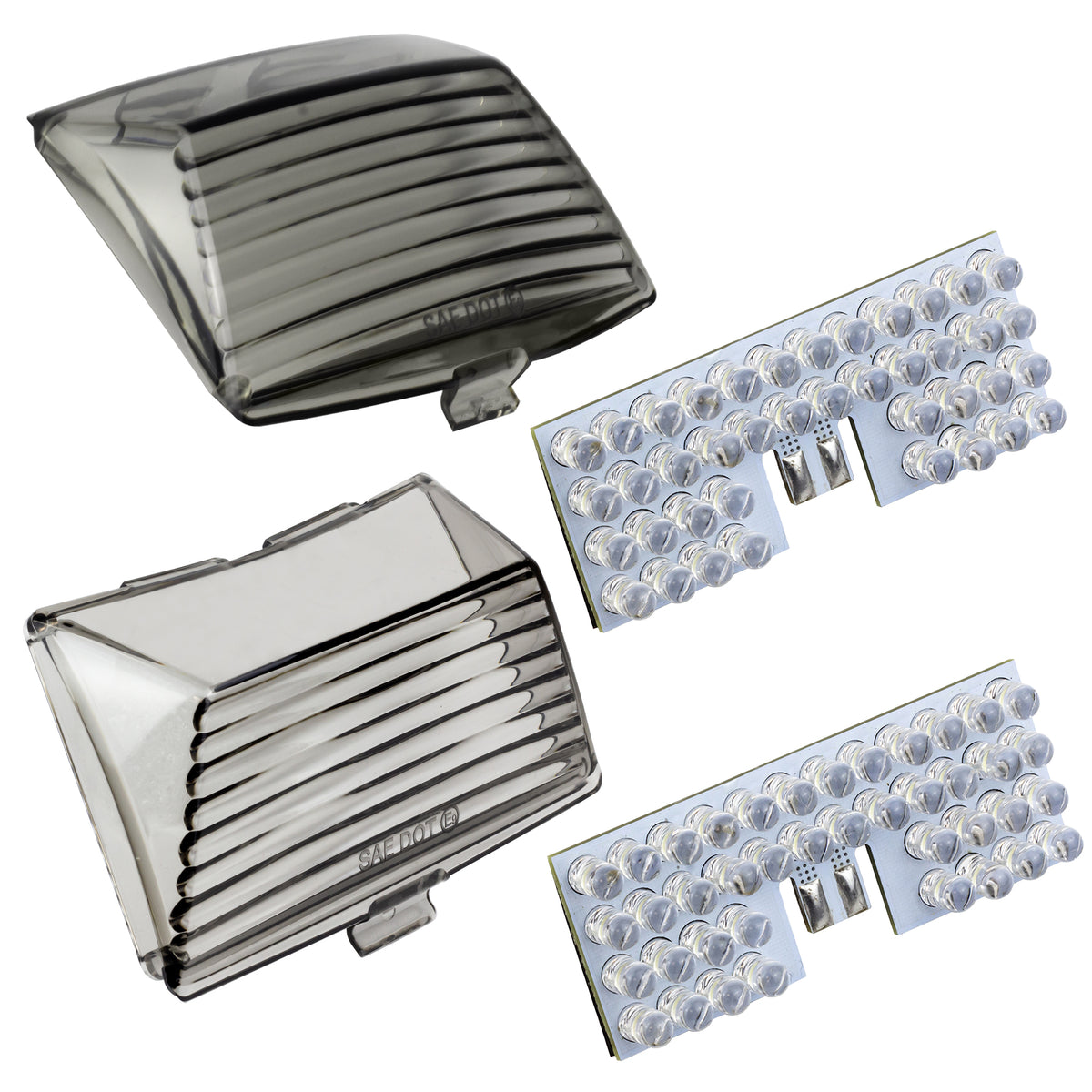 Eagle Lights LED Front and Rear Fender Tip Lights with Smoked Lenses for Harley Davidson Motorcycles