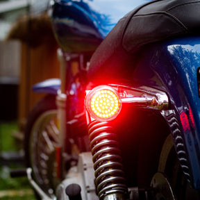 2” LED Turn Signal Kits - Eagle Lights 2” LED Turn Signal Kit For Harley Davidson - (Bikes W/ Rear Center Tail Light) -(2) Front Turn Signals, (2) Rear Red Turn Signals (1156)