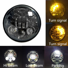 5 ¾” Halo & DRL LED Headlights - Eagle Lights 5 3/4" LED Projector Headlight With Integrated Turn Signals For Harley Davidson 5.75'' LED Projection Head Lamp*