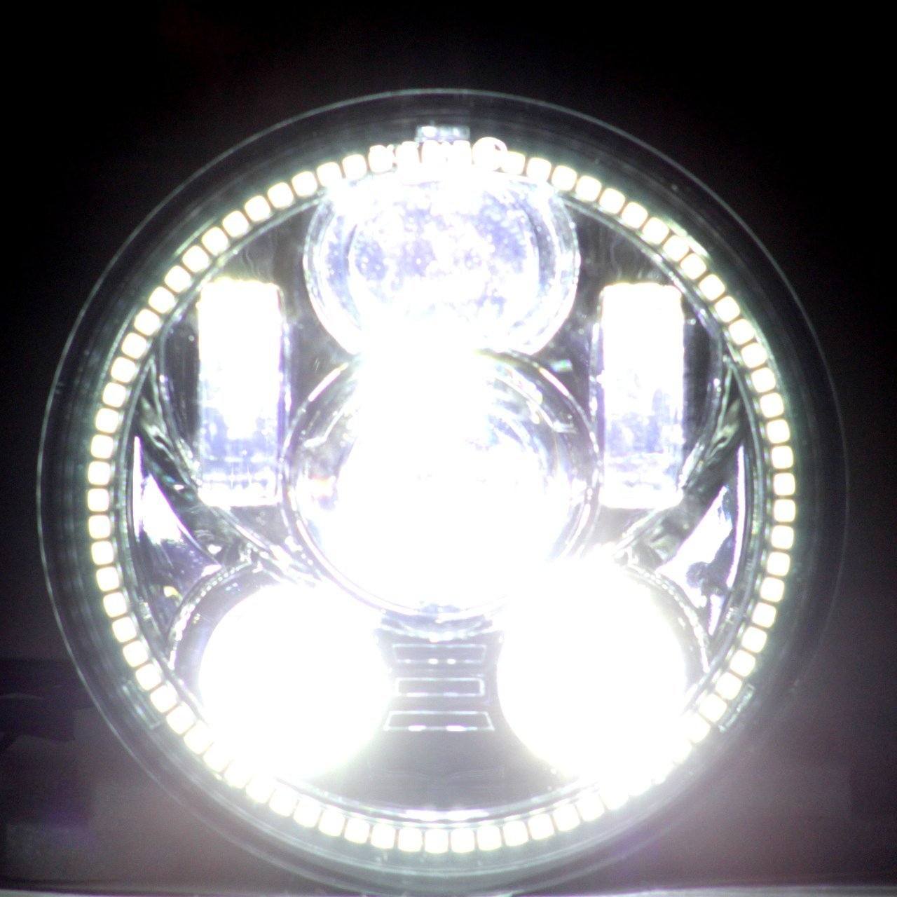 Honda VTX LED Headlights - Eagle Lights Generation III LED Headlight With Halo Ring For Honda VTX - Includes VTX Bracket And Hardware