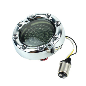 Eagle Lights 3 1/4” Infinity Beam Front LED Turn Signals with Running LED Light Ring for Harley Davidson Motorcycles