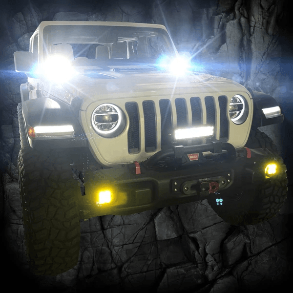 Elite Series LED Trail / Flood Light Set and Installation Hardware Kit for Jeep Wrangler JL Models
