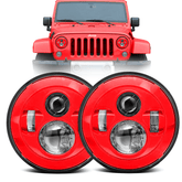 Jeep Colored LED Headlights - Comes with two Headlights and Anti-Flicker Harnesses