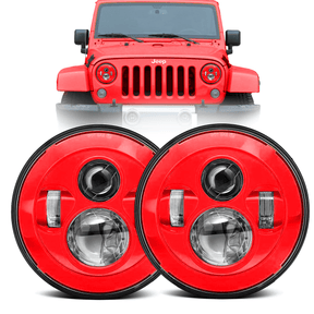 Jeep Colored LED Headlights - Comes with two Headlights and Anti-Flicker Harnesses