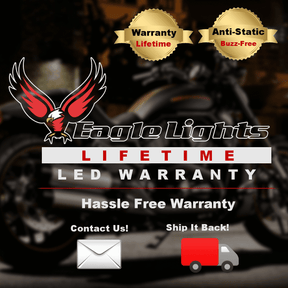 3 ¼” LED Turn Signal Kit - Eagle Lights Generation II 3 1/4" Flat Style LED Front (2 X 1157) And Rear Red (2 X 1156) Turn Signals For Harleys