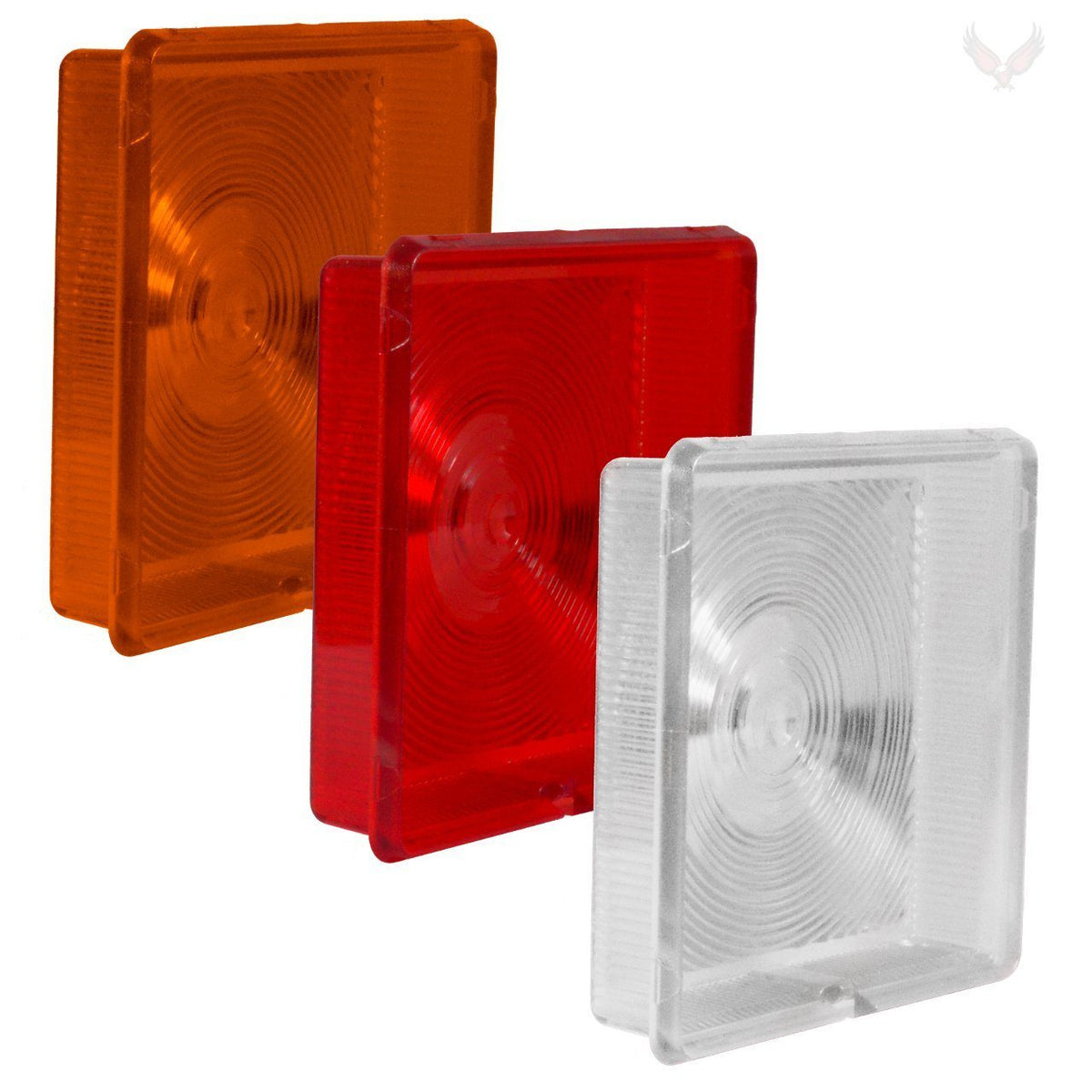 Rubbolite - Genuine Rubbolite 4" Square 3 Lens Replacement Set | Red, Amber And Clear
